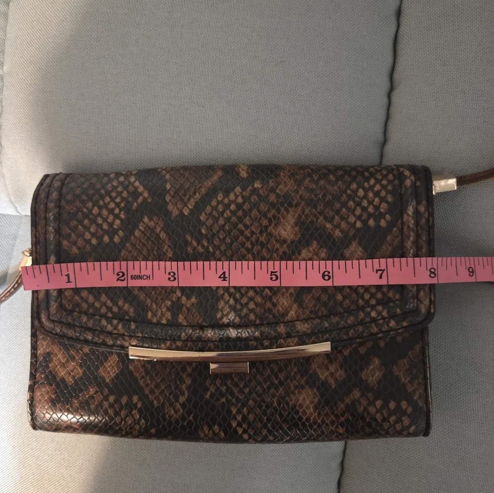 Aldo Brown Snakeskin Crossbody | Clutch Bag - Picture 7 of 8